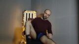 Hairy Gay Model Striptease and Cum at a Vintage Studio - Louis Ferdinando snapshot 10