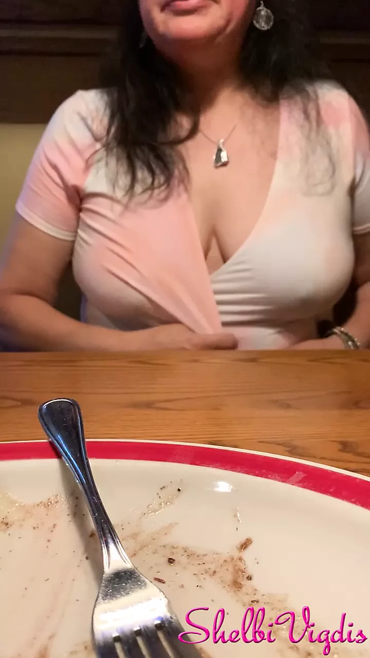 Granny Flashing Tits In Restaurant