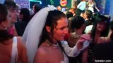 Horny brunette bride eats a big cock in public snapshot 1