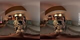 3D VR Pov, peitudas asiáticas melhores amigas deixam você foder seu amigo de quatro, animação 3D VR snapshot 4