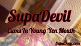 Supadevil BBC kommt in den Mund von asiatischem Ladyboy Young Yens snapshot 3