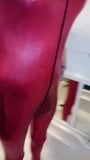 sammiecrossed pee in red catsuit snapshot 2