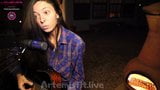 Camgirl tries to keep her moans quiet while playing guitar snapshot 9