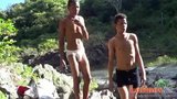 Sexy Latinos strip naked and go skinny dipping snapshot 1