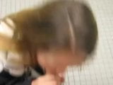 She sucks cock in a public rest room snapshot 1