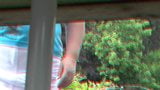 Julie Cunningham exposing pussy in English Pub garden, Voyeur snapshot 1