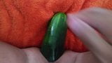 Double Dildo No Hands Cum, Cucumbers, Squash snapshot 1