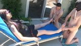 Two Kneeling And Naked male slaves Massage Domme Feet snapshot 2