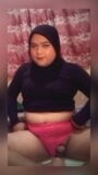 Curvy Hijab Crossdresser jerks her own cute cock snapshot 2