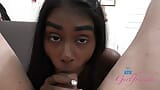 Exótica negra gata leva pau chupa pau e leva fundo e creme no pau Fae Love snapshot 3