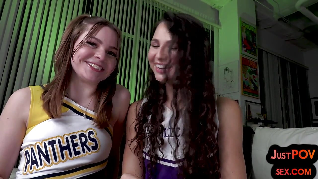 21yo cheerleaders get their pussyfucked in 3some POV