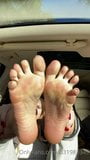 Solo mary showing feet and toes in car snapshot 5