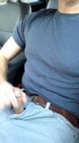 Public Male Masturbation in the car. I jerk-off in my grey corduroy pants, very verbal here, turn up the volume snapshot 9