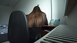 Cheating. An Unfaithful Wife Cheated On Her Husband With His Friend On The Desk While He's Not At Home. Anal snapshot 4