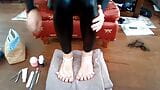 Painting my sexy toesies! and displaying my beautiful feet snapshot 1