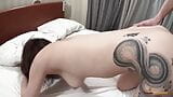 A tattooed Asian gets creampied while her big natural tits snapshot 20