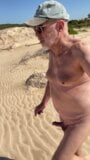 Slow motion beach walk with an erection snapshot 8
