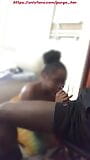 18 year old ghetto ebony girl drop on her knees to suck my cock. snapshot 7