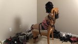 Collared busty girl gets tied to a chair and gas masked snapshot 15