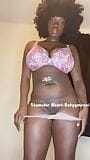 Big tits young ebony girl rubs on baby oil snapshot 3