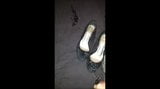 Black suede and Snakeskin low heels from the office snapshot 9