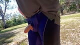 Out for a run with my cock popping out of my shorts snapshot 15