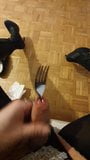 Jerking off with a fork in the urethra snapshot 1