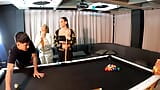 A Threesome with Two Incredible Latinas on a Pool Table snapshot 2