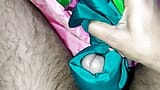 Porno de branlette en satin et soie - masturbation et éjaculation sur une robe en satin (118) snapshot 9