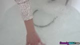 Caring stepmom doggystyled during kinky bath snapshot 2