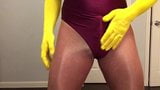 Shiny Spandex and Pantyhose Tease snapshot 16