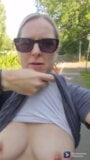 Pregnant mom flashing outside in public  snapshot 3