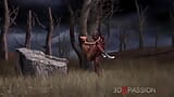 Wood goblin fucks hard fitness girl in the forest at night snapshot 16