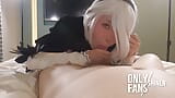 Nier automaty 2b cosplay, část hentai cosplayer kouření a šukání. 7 snapshot 2