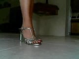 Bella Blu Sexy Feet In Sliver Strappy High Heels Tease snapshot 15