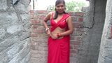 Hottest Bhabhi Sari in a sexy style,Red Color Saree Act snapshot 4