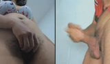 Hairy cunt and big dick jerk off on webcam, close-up snapshot 1