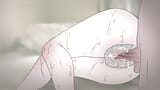 Bulma với một vulva lông màu xanh yêu cầu làm tình từ một chàng trai, nhưng đáp lại nhận được phun vào mặt! Hentai Dragon Ball Anime snapshot 5