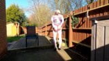 Amateur crossdresser Kelly CD enjoying her sissy girl cock in the garden snapshot 13