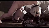 3D-zusammenstellung: Nier Automaten 2b schwanz reiten analfick unzensiertes Hentai snapshot 2