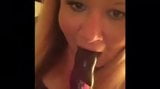 Hot swinger sucks on dildo snapshot 1