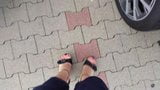 CD feet walking in wedge sandals snapshot 5
