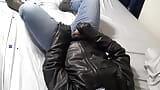 Gay Leather Biker Edging cum snapshot 9