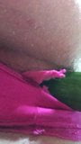 BBW slut pet-cucumber with fuchsia panties still on 1 snapshot 1