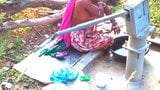 Village Bhabhi bathing open snapshot 5