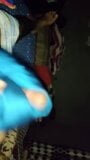 Handjob in blauem seidigem Satinanzug des Pflegepersonals (08) snapshot 11