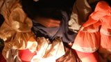 Sheer cock gown slip wank & knicker cum. snapshot 19