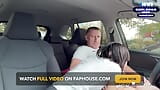 Labă în mașină cu o prostituată sexy, bătrânul ejaculează foarte tare. snapshot 6