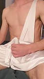 Twink in Roman costume jerking off and cumming (part1/2) snapshot 1