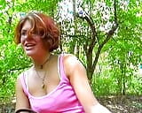 Redhead whore from Germany eating cum in the middle of the woods snapshot 3